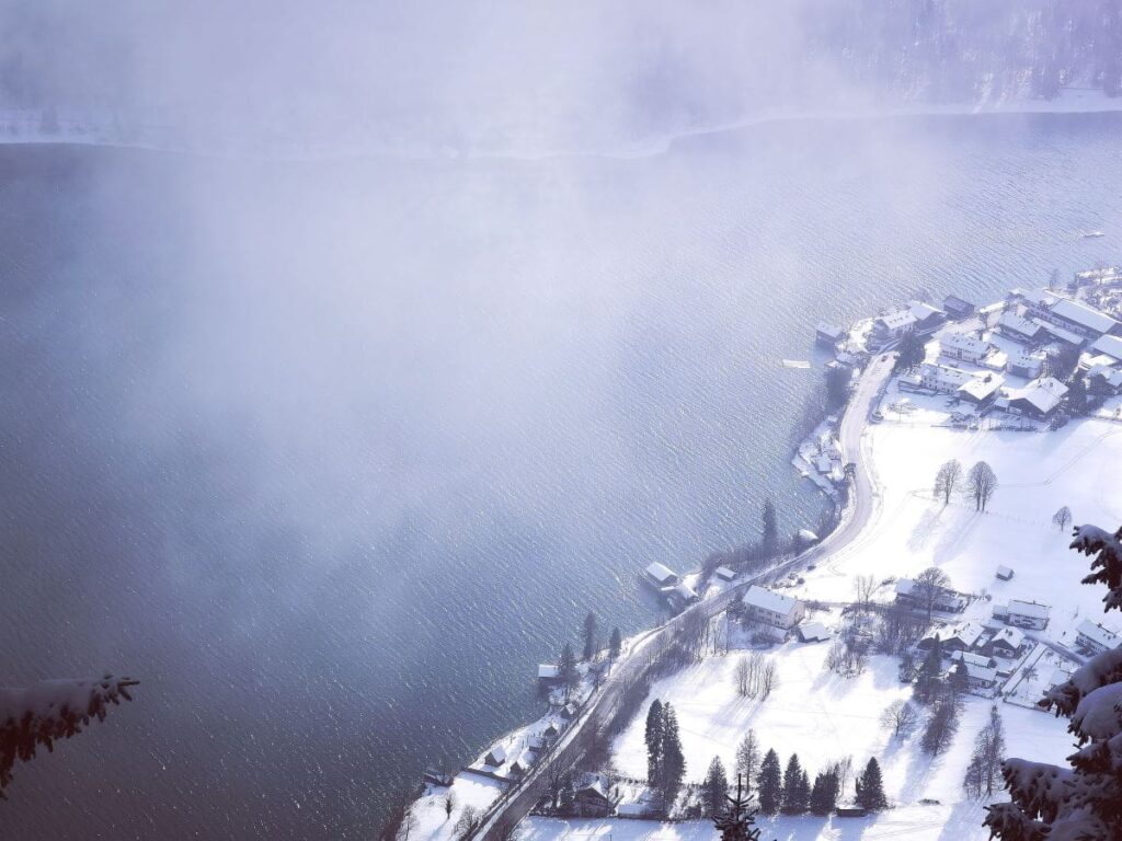 Walchensee Winterwandern und Tiefblicke vom Herzogstand