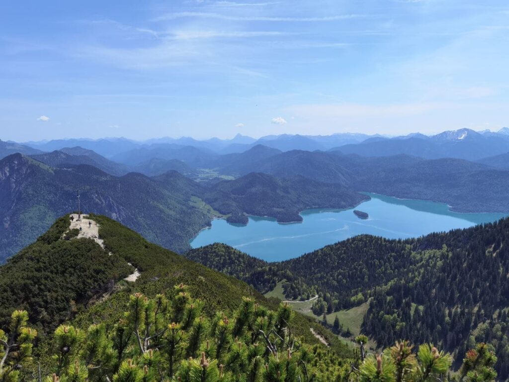 Ausblick vom Herzogstand auf den Walchensee